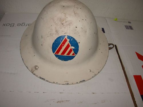 RARE VINTAGE BF MCDONALD METAL SAFETY HELMET WITH LTHR LINER OILFIELD OR LINEMAN