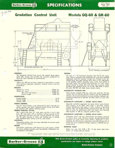 Equipment Brochure - Barber-Greene - GQ GR 60 70 75 Gradation Ctrl Unit (E1671)