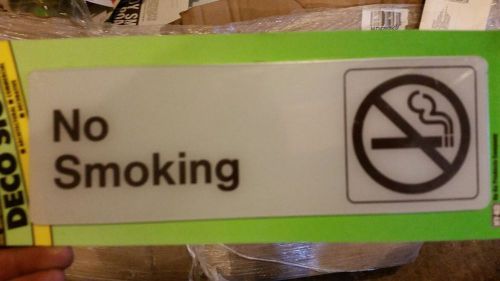 NIB 10/CTN D-6 HY-KO PRODUCTS CD 3X9 NO SMOKING PLAST DECO SIGN FREE SHIPPING