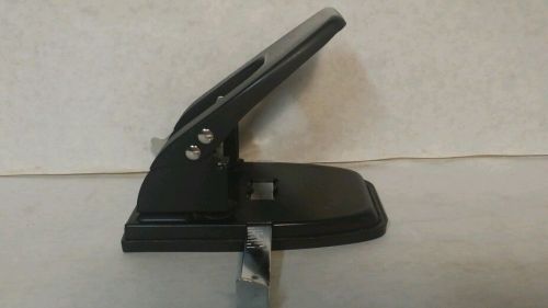 &#034;2 Hole Paper Punch&#034; Black Metal Adjustable Desktop