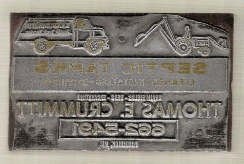 VINTAGE ADVERTISING PRINTERS BLOCK THOMAS E CRUMMITT SEPTIC FREDERICK MD