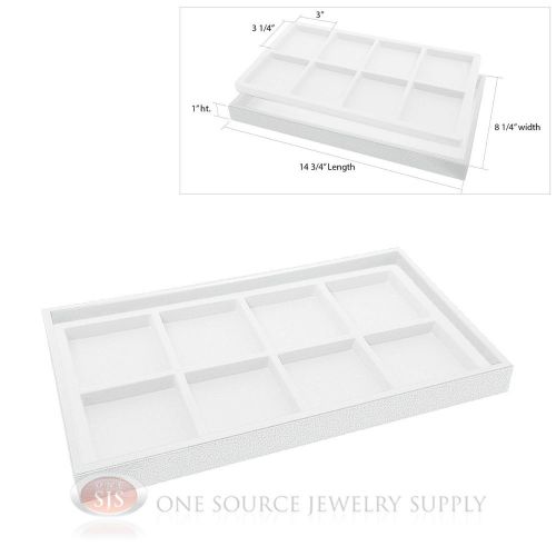 White plastic display tray white 8 compartment liner insert organizer storage for sale