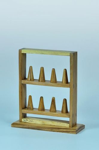 Elite natural wood 8 cone ring  display  (6 displays )