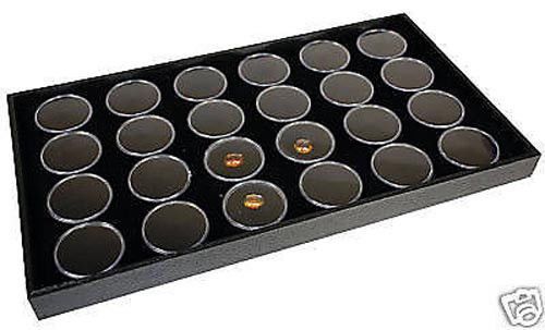 24 gem jar tray black insert jewelry display gemstone for sale