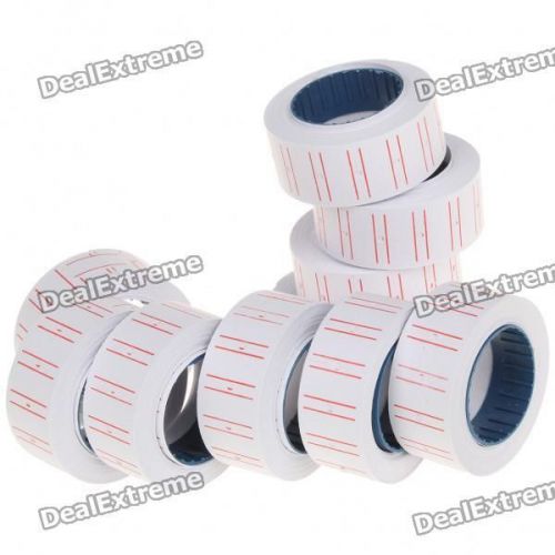 10 Rolls Price Lable Tag Mark Paper For 8 Digits MX-5500 Price Labeller Gun New