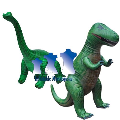 Inflatable Brachiosaurus and T-Rex