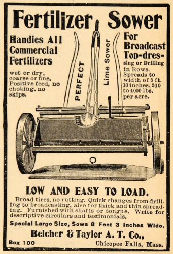 1907 Ad Belcher Taylor Fertilizer Sower Farm Equipment - ORIGINAL CG1