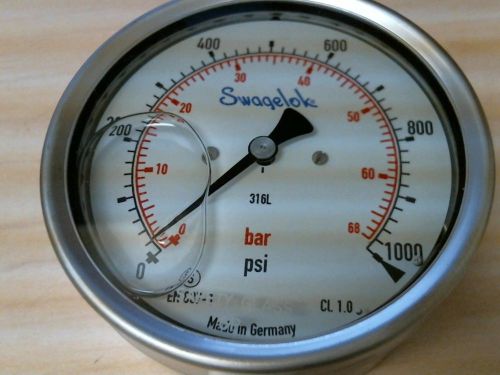 SWAGELOK PRESSURE GUAGE  PGI-100S-PG1000-LA01 ;  0-1000 PSI,100MM