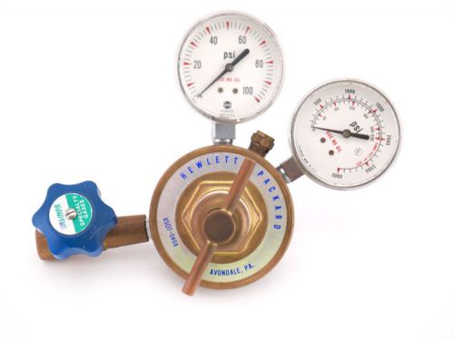 Hp hewlett packard 85o7-0408 regulator valve +2x pressure gauges 100psi 3000psi for sale