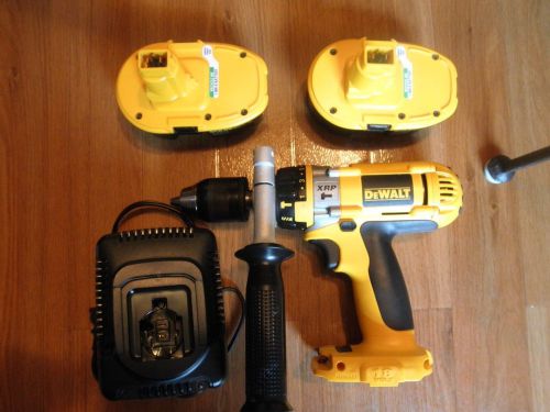 Dewalt18V 1/2&#034; Cordless Battery Hammer Drill 18 Volt XRP w/Two Battery &amp; Charger