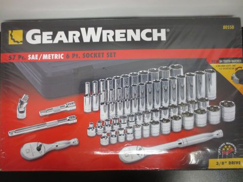 GearWrench 57pc.SAE/METRIC 6pt  3/8&#039;&#039; Drive Socket Set NEW! 80550