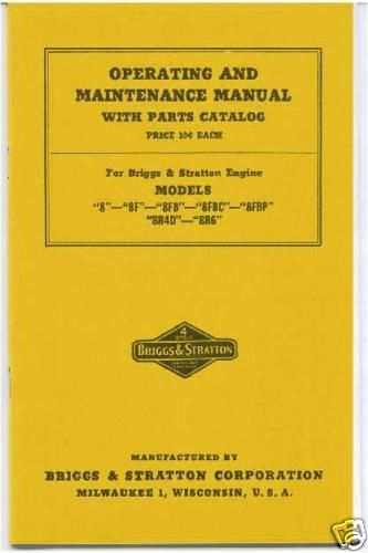 BRIGGS &amp; STRATTON 8-8F-8FB-8FBC-8FBP-8R4D-8R6 BOOK (YE)