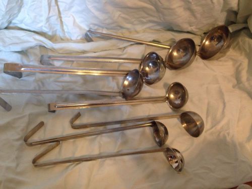 (8)  stainless steel ladles  1/2, 1, 1.5, 2, 3, 4, 6, 8. long handled dipper for sale