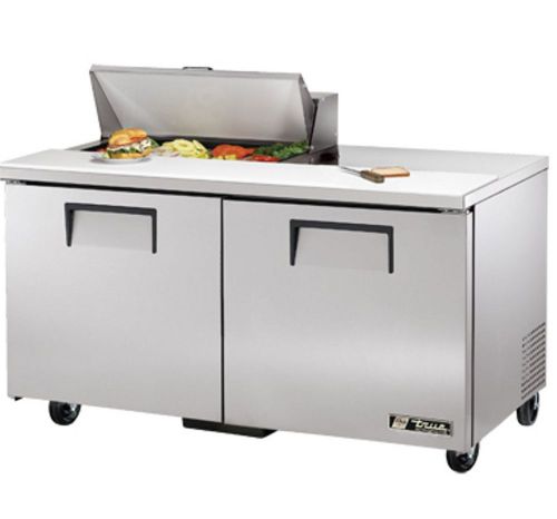 True TSSU-60-8 Food Prep Table: Solid 2 Door Sandwich / Salad Unit 115V