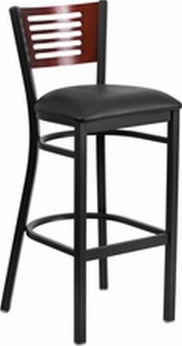 New metal designer restaurant barstools black vinyl seat *lot of 10 barstools* for sale