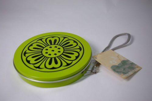 Steel Case CD Iron Plantain lily Flower Good Luck Light Green Portabl Purse