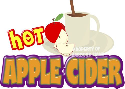 Apple Cider Decal 14&#034; Hot Drinks Concession Restaurant Food Trucks Vinyl Menu