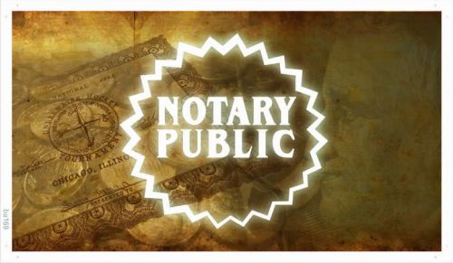 ba169 Notary Public Service Shop Ad  Banner Shop Sign