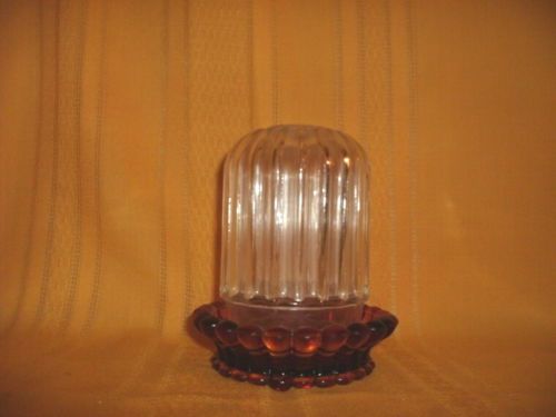 RESTAURANT AMBER CANDLE LAMP  W/ CRYSTAL SHADE