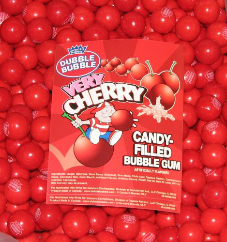 Dubble Bubble VERY CHERRY Flavored 1 pound  bulk bag 1 inch gumballs