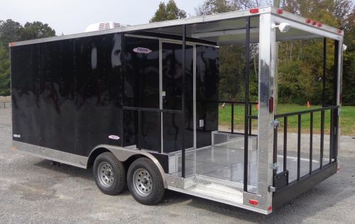 Concession Trailer 8.5&#039;x20&#039; Black - BBQ Smoker Enclosed Food Kitchen