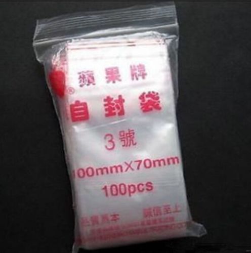 3 # LOT OF 100 PCS PLASTIC ZIP LOCK BAG 100*70mm