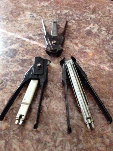 LOT OF 3 STANLEY BOSTITCH P7 STAPLER  HOG RING PLIERS