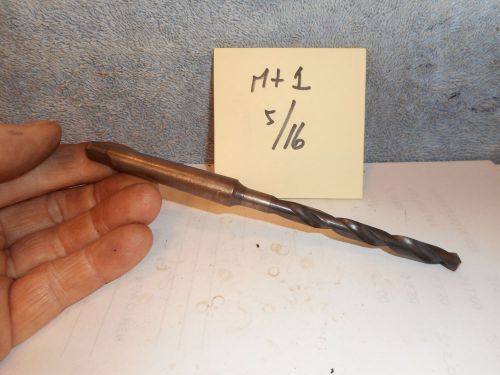 Machinists 2/13  rare mt1 x 5/16 taper shnak drill  usa usa for sale