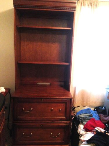 Cherry Oak Shelves/Drawers, Matching Set of 2