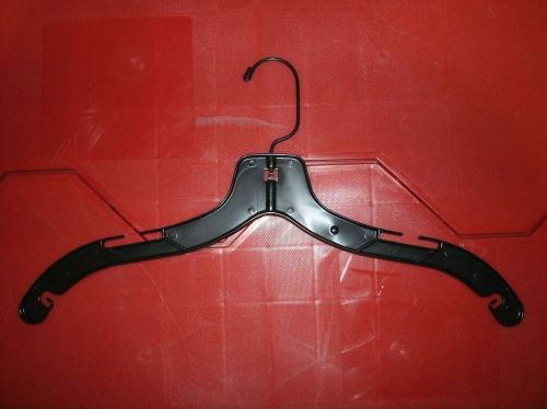 85 Black Top Shirt Adult Clothes Hangers 17&#034; Plastic, Metal Swivel Hook QUALITY