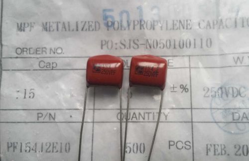 10 pieces CBB 154J250V 0.15UF 250V MPF METALIZED POLYPPROPYLENE CAPACITOR