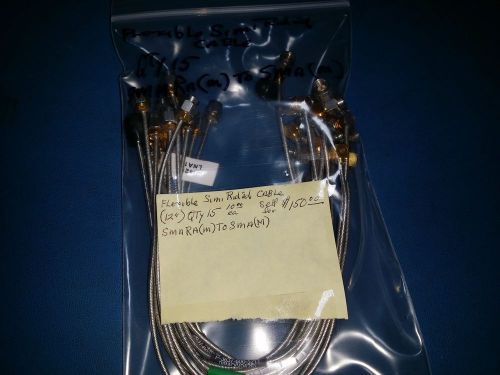 Flexible Semi Rigid RF Cable  Lot QTY(15)  12&#034; SMA RA (M) to SMA (M)