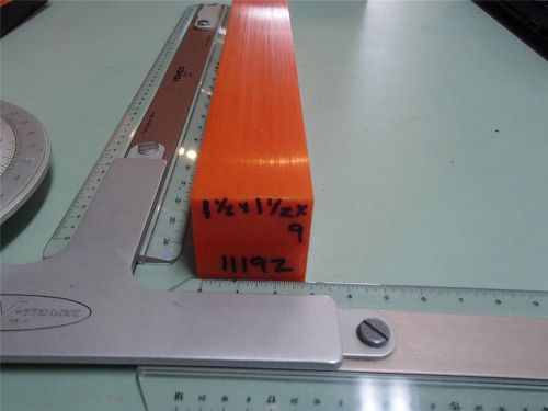 1-1/2 x  1-1/2&#034; x  9&#034;  urethane / polyurethane 80 a orange bar p/n11192 for sale