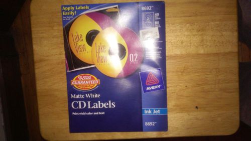 New Avery Cd Labels Matte White 40 Disc 80 Spine 8692 Office Mailer Shipping New