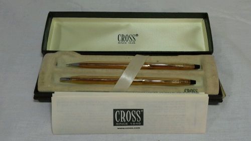 CROSS 23K GOLD PLATED PEN &amp; PENCIL SET (450105)