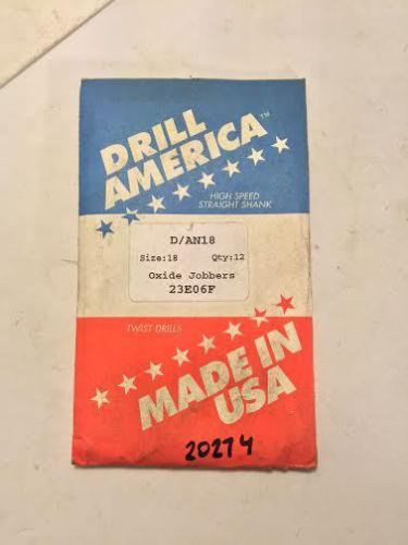 Drill America HS Straight Shank Twist Drills. Size 18 Oxide Jobbers. QTY 7