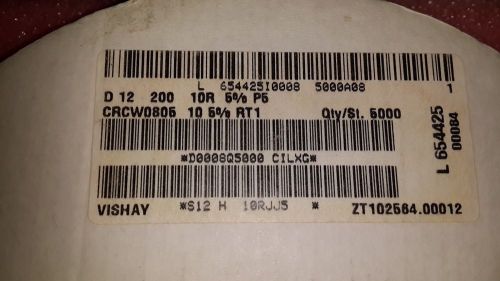 5000 PCS VISHAY  CRCW0805105%RT1  ,  one opened reel.