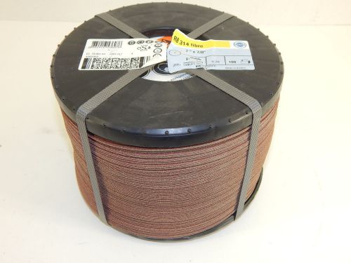 100 HERMES RB 3124 FIBRE SAND PAPER DISKS P100 7&#034; X 7/8&#034; SANDPAPER