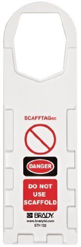 Brady SCAF-STH132 Plastic  11-3/4&#034; Height  3-1/2&#034; Width  White Color Scafftag Ho