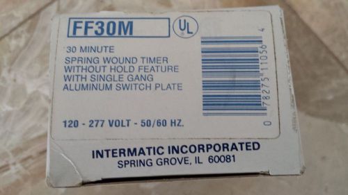 Intermatic ff30m 30 minute spring wound timer w/ aluminum switch plate 120-277v for sale