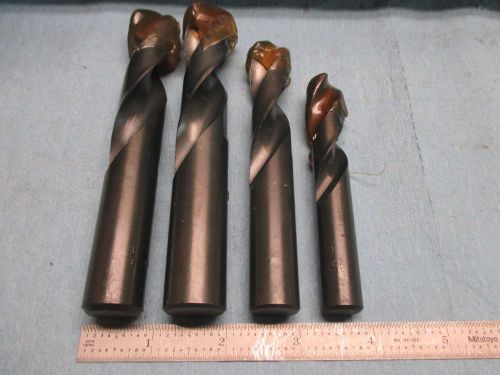 4pcs - 1pc each 51/64 27/32 &amp; 11/16 9/16 dia screw machine length drill bits usa for sale