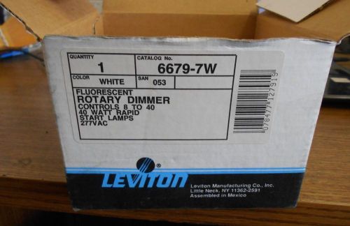 NEW LEVITON FLUORESCENT WHITE ROTARY DIMMER 6679-7W