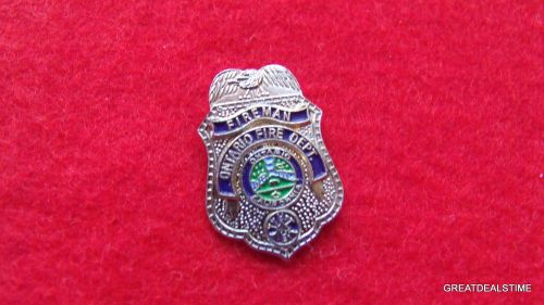 ONTARIO CA,Fire Dept Badge,Fireman Mini LAPEL PIN,SILVER EAGLE,DEPARTMENT SHIELD