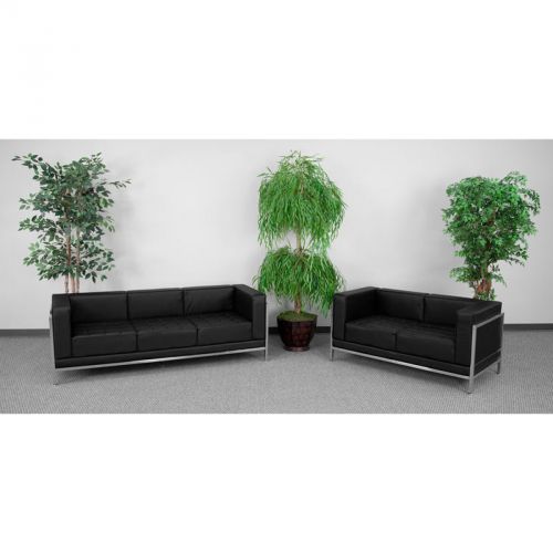 Imagination Series Black Leather Sofa &amp; Love Seat Set