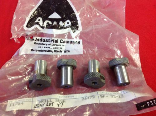 ACME SF-32-12 Slip-Fixed Renewable Drill Bushings 11/64 x 1/2 x 3/4&#034;  Lot of 4