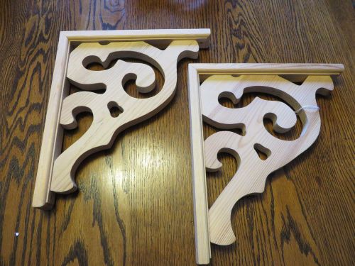 two victorian wood corner brackets 12 inch fretwork