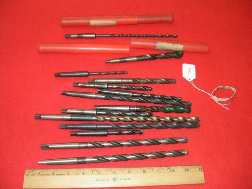 14 miscellaneous #1 morse taper shank drill bits 12 used 2 new for sale