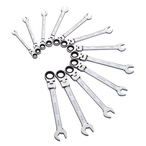 Sunex Tools 12pc Metric VGroove Flex Head Ratcheting Combo Wrench Set 9931M NEW