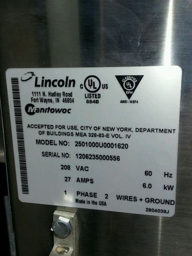 Lincoln inpinger oven