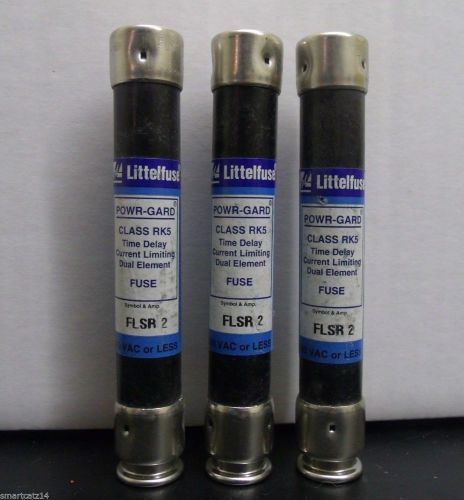 3 BRAND NEW LITTELFUSE FLSR-2 600V 2A TIME DELAY DUAL ELEMENT FUSE